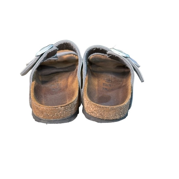 Women's Birkenstock Arizona Silver Birko-Flor Soft Footbed Size 37 Narrow US 6 - Picture 5 of 11